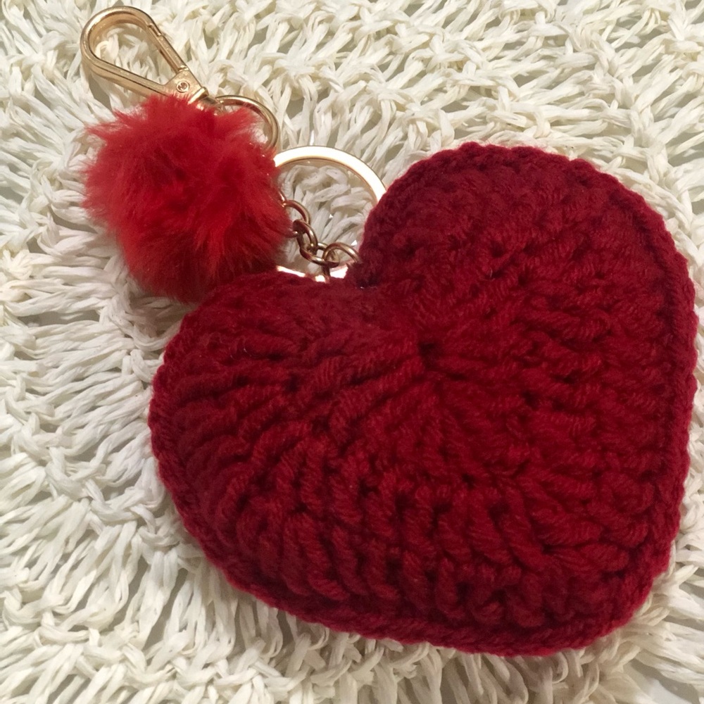 Llavero crochet corazon
